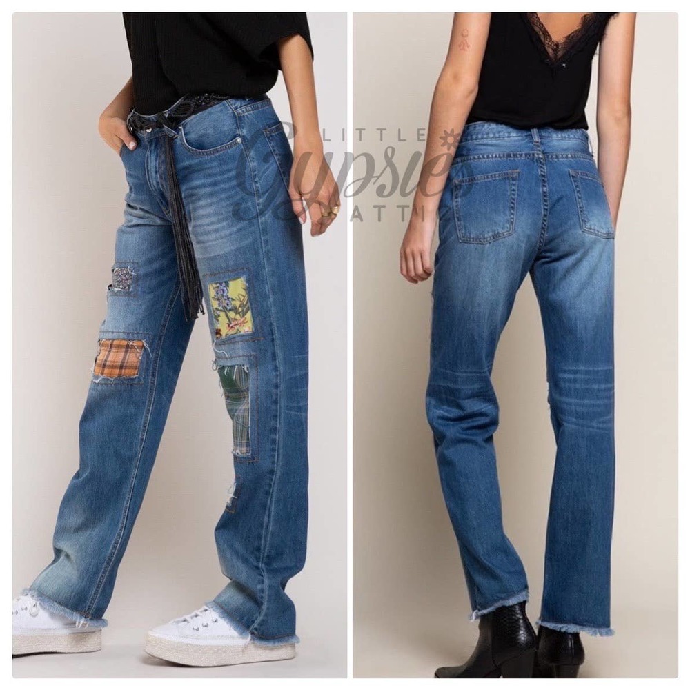 POL Patched Out Denim Boyfriend Jeans - Picture 4 of 12
